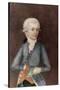 Wolfgang Amadeus Mozart, circa 1780 (Miniature) (Gouache, Tempera, Parchment)-Johann Nepomuk della Croce-Stretched Canvas