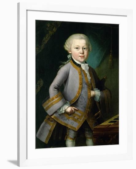 Wolfgang Amadeus Mozart in Royal Suite, 1763-Peter Anton Lorenzoni-Framed Giclee Print