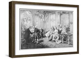 Wolfgang Amadeus Mozart Received by Madame De Pompadour-V. De Paredes-Framed Art Print