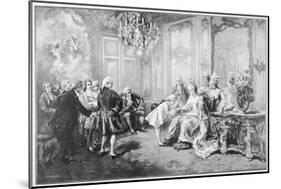 Wolfgang Amadeus Mozart Received by Madame De Pompadour-V. De Paredes-Mounted Art Print