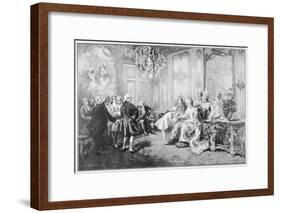 Wolfgang Amadeus Mozart Received by Madame De Pompadour-V. De Paredes-Framed Art Print