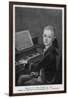 Wolfgang Amadeus Mozart the Austrian Composer at the Age of Eleven Seen at the Keyboard-null-Framed Art Print