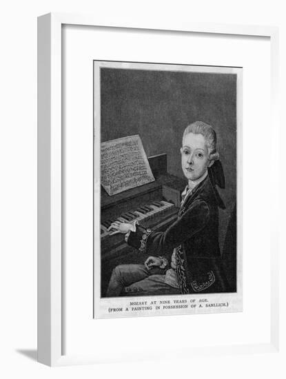 Wolfgang Amadeus Mozart the Austrian Composer at the Age of Eleven Seen at the Keyboard-null-Framed Art Print