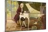 Wolfgang Amadeus Mozart the Austrian Composer Playing an Ornate Harpsichord-T. Beck-Mounted Photographic Print