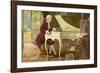 Wolfgang Amadeus Mozart the Austrian Composer Playing an Ornate Harpsichord-T. Beck-Framed Photographic Print