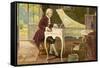 Wolfgang Amadeus Mozart the Austrian Composer Playing an Ornate Harpsichord-T. Beck-Framed Stretched Canvas