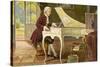 Wolfgang Amadeus Mozart the Austrian Composer Playing an Ornate Harpsichord-T. Beck-Stretched Canvas