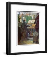 Wolfgang Amadeus Mozart the Austrian Composer Playing the Harpsichord-Otto Nowak-Framed Art Print