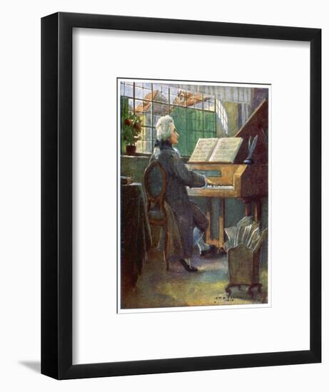 Wolfgang Amadeus Mozart the Austrian Composer Playing the Harpsichord-Otto Nowak-Framed Art Print