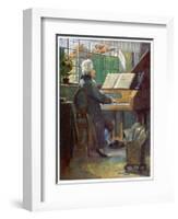 Wolfgang Amadeus Mozart the Austrian Composer Playing the Harpsichord-Otto Nowak-Framed Art Print