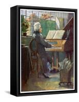 Wolfgang Amadeus Mozart the Austrian Composer Playing the Harpsichord-Otto Nowak-Framed Stretched Canvas