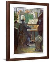 Wolfgang Amadeus Mozart the Austrian Composer Playing the Harpsichord-Otto Nowak-Framed Art Print