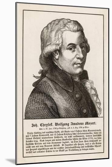 Wolfgang Amadeus Mozart the Austrian Composer-null-Mounted Art Print