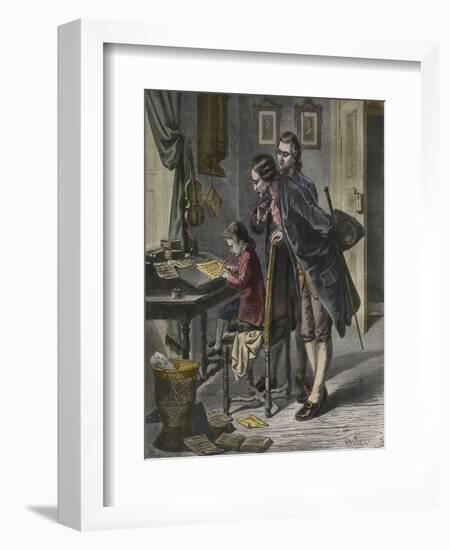 Wolfgang Amadeus Mozart Wrote a Concerto-Stefano Bianchetti-Framed Giclee Print