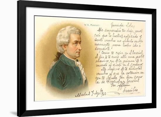 Wolfgang Amadeus Mozart-null-Framed Art Print