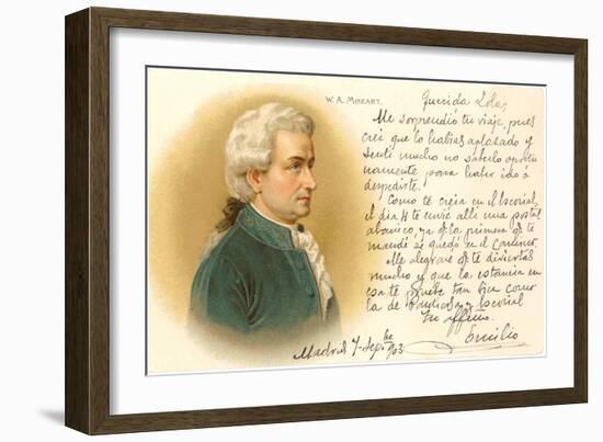 Wolfgang Amadeus Mozart-null-Framed Art Print