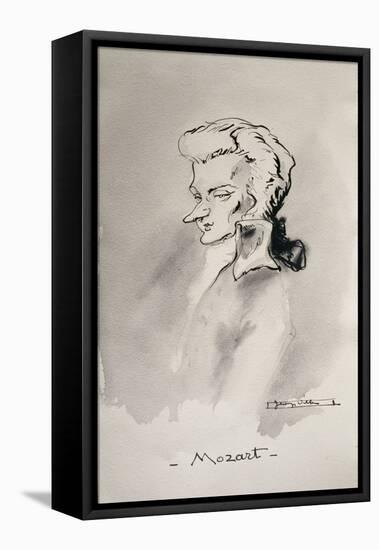 Wolfgang Amadeus Mozart-French School-Framed Stretched Canvas