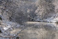 The Ammer and the Schleierfalle in Winter with Ice and Snow in the Allgau-Wolfgang Filser-Photographic Print