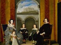 Francesco Tapia, Conte Del Vasto, with His Family Seated in an Interior of the Palazzo Tapia with A-Wolfgang Heimbach-Stretched Canvas