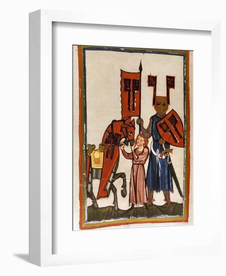 Wolfram Von Eschenbach (Ca.1170-1220), German Poet, Author of 'Parzival', with Harness and…-null-Framed Giclee Print