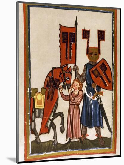Wolfram Von Eschenbach (Ca.1170-1220), German Poet, Author of 'Parzival', with Harness and…-null-Mounted Giclee Print