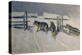 Wolfs, Winter Night, c.1910-Alexei Steipanovitch Stepanov-Stretched Canvas