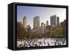 Wollman Icerink at Central Park, Manhattan, New York City, USA-Alan Copson-Framed Stretched Canvas