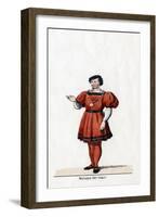 Wolsey's Secretary, Costume Design for Shakespeare's Play, Henry VIII, 19th Century-null-Framed Giclee Print