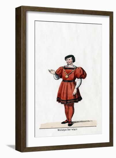 Wolsey's Secretary, Costume Design for Shakespeare's Play, Henry VIII, 19th Century-null-Framed Giclee Print