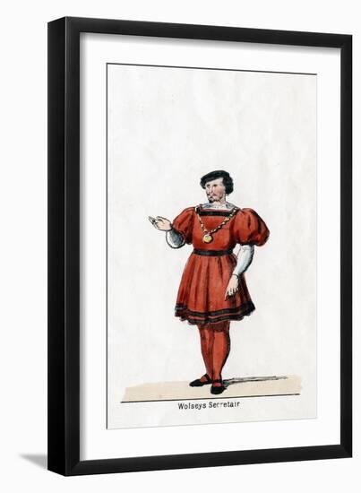 Wolsey's Secretary, Costume Design for Shakespeare's Play, Henry VIII, 19th Century-null-Framed Giclee Print