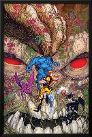 Wolverine and the X-Men #33 Cover: Beast, Wolverine, Summers, Rachel, Lockheed, Pryde, Kitty, Storm-Nick Bradshaw-Lamina Framed Poster