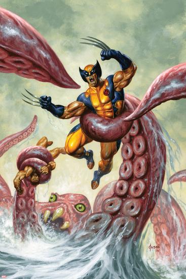 Wolverine/Hercules: Myths, Monsters & Mutants No.4 Cover: Trapped by a Sea Monster-Joe Jusko-Lamina Framed Poster