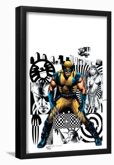 Wolverine No.27 Cover: Wolverine, Nick Fury and Elektra-Greg Land-Framed Poster