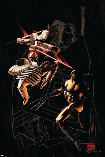 Wolverine No.37 Cover: Wolverine and Silver Samurai-Kaare Andrews-Lamina Framed Poster