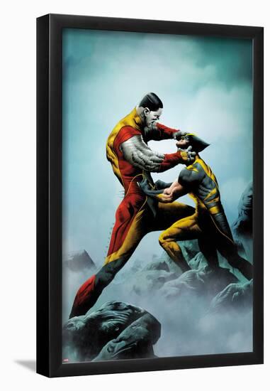 Wolverine No.4 Cover: Wolverine and Colossus Fighting-Jae Lee-Framed Poster