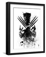 Wolverine Watercolor-Jack Hunter-Framed Art Print