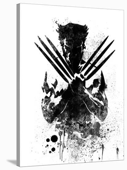 Wolverine Watercolor-Jack Hunter-Stretched Canvas