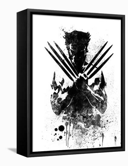 Wolverine Watercolor-Jack Hunter-Framed Stretched Canvas