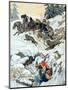 Wolves Attack Sleigh Convoy Scandinavia (March 1903)-null-Mounted Giclee Print