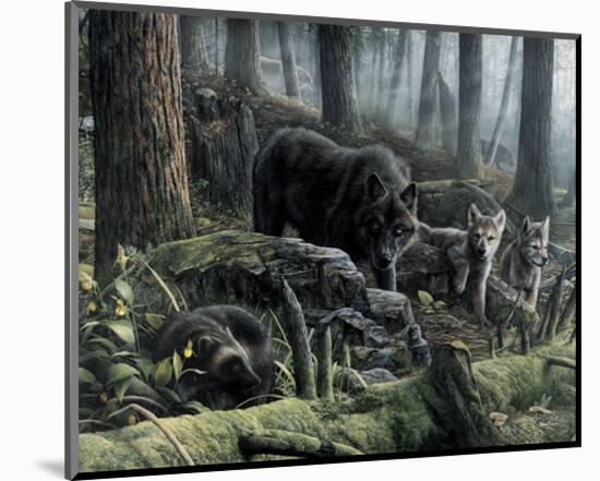 Wolves with Wolverine-Kevin Daniel-Mounted Art Print