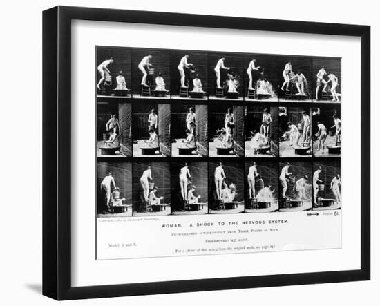 Woman. a Shock to the Nervous System, 1887, Illustration from 'The Human Figure in Motion' by…-Eadweard Muybridge-Framed Giclee Print