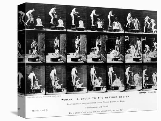 Woman. a Shock to the Nervous System, 1887, Illustration from 'The Human Figure in Motion' by…-Eadweard Muybridge-Stretched Canvas