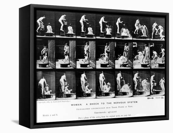 Woman. a Shock to the Nervous System, 1887, Illustration from 'The Human Figure in Motion' by…-Eadweard Muybridge-Framed Stretched Canvas