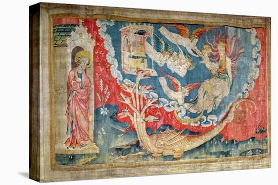 Woman About to Give Birth and Great Dragon Waiting to Devour, The Apocalypse of Angers, 1373-87-Nicolas Bataille-Stretched Canvas