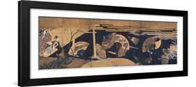 Woman Admiring Floating Fans, Screen, Edo Period-Anonymous-Framed Giclee Print