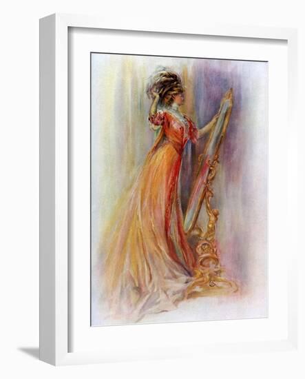 Woman Admiring Herself in a Mirror, 1908-1909-Hubner & Wilson-Framed Giclee Print