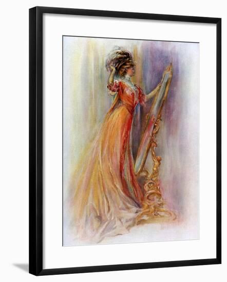 Woman Admiring Herself in a Mirror, 1908-1909-Hubner & Wilson-Framed Giclee Print