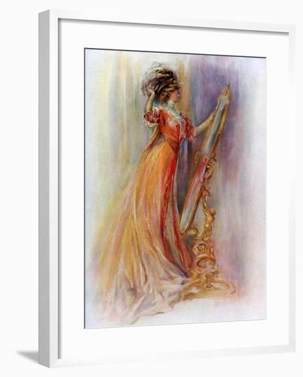 Woman Admiring Herself in a Mirror, 1908-1909-Hubner & Wilson-Framed Giclee Print