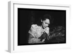 Woman Aircraft Worker-David Brandsby-Framed Art Print