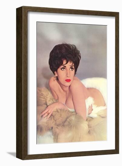 Woman Amid Furs-null-Framed Art Print